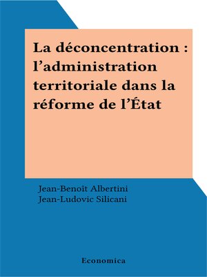 cover image of La déconcentration